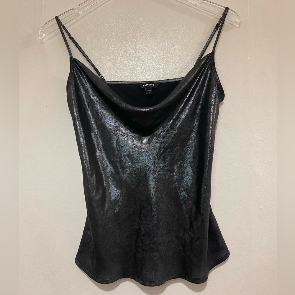 Express Drape Neck Liquid Shine Metallic Camisole‎ Top S